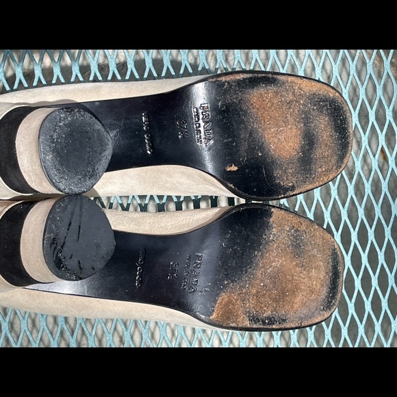 Prada Two Tone Buff and Black Suede Shoes - Picture 7 of 11